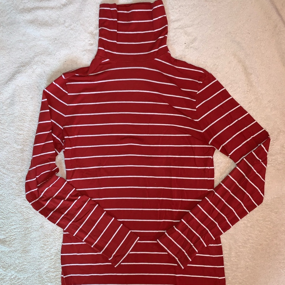 Gap Burnt Orange Striped Turtleneck